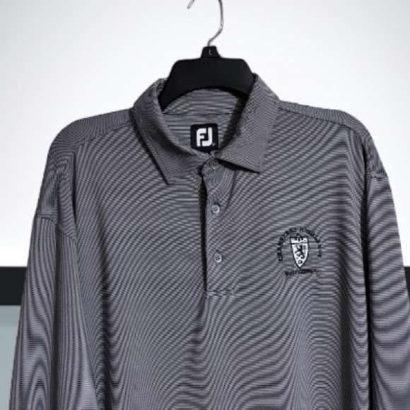 FJ FootJoy XL Long Sleeve Golf Polo Cranberry Highlands | Lightweight Breathable - Picture 1 of 5